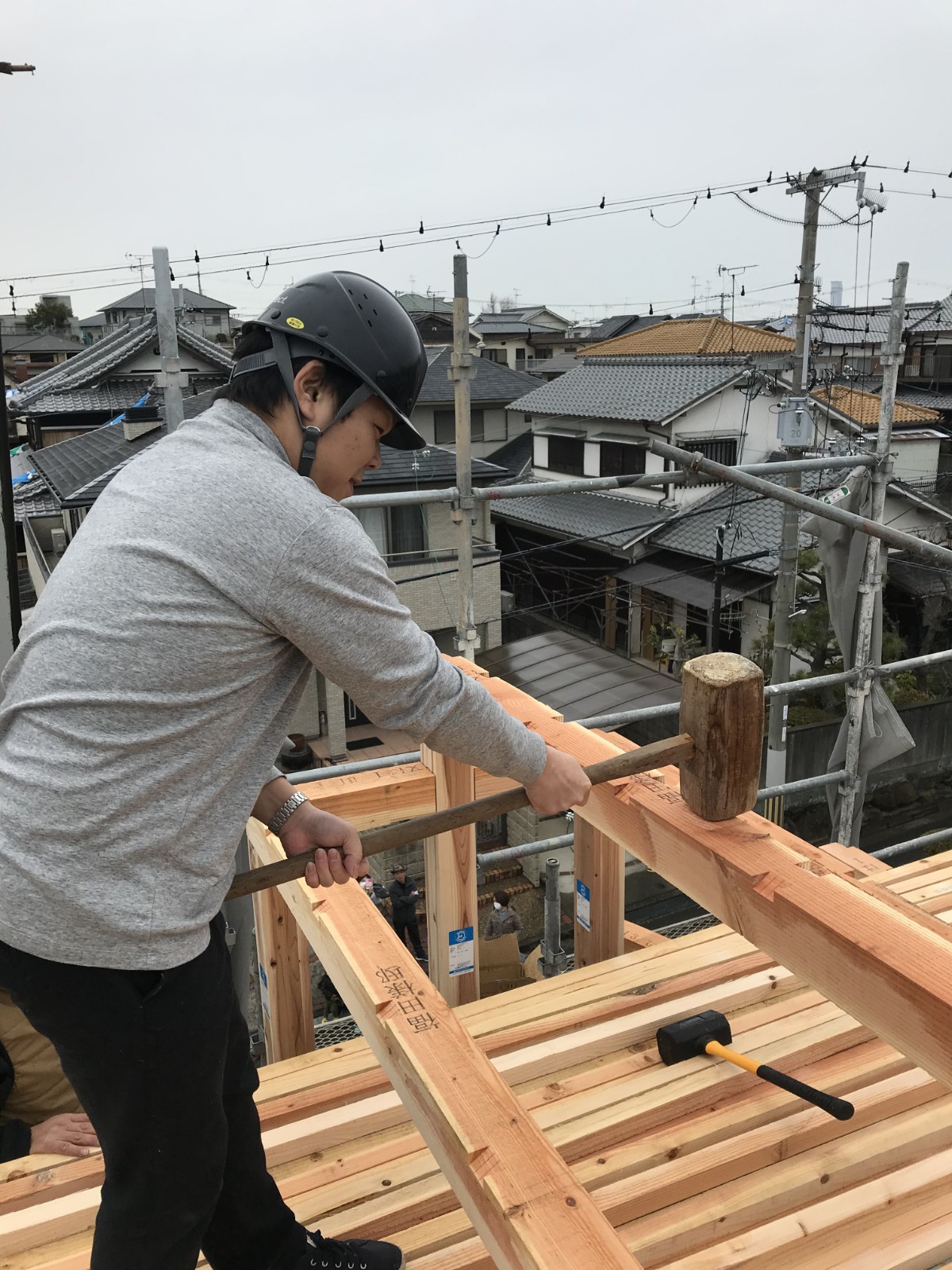 F様邸 祝上棟 スタッフブログ 岸和田市の注文住宅なら津田辰工務店 アトリエ建築家とつくる家